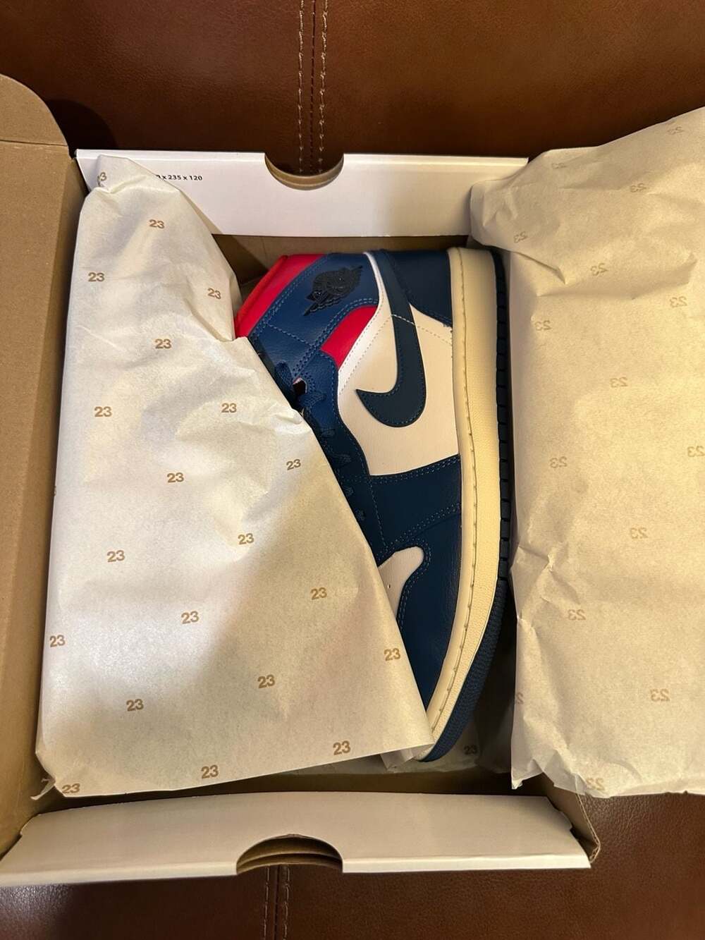Nike  WMNS Air Jordan 1 Mid White/French Blue-Gym Red-Sail BQ6472-146